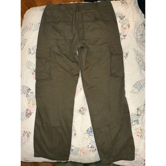 FRAME DENIM OLIVE COTTON CROPPED ARMY CARGO PANTS 27 - Picture 6 of 12